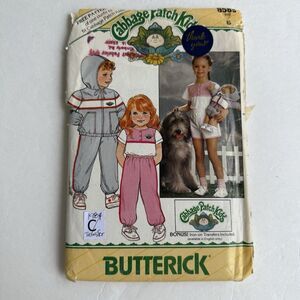 Vtg 80s Butterick Pattern 6589 Cabbage Patch Jacket Top Pants Transfers Sz 6